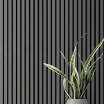 400mm x 2400mm Grey Wood Slat Panels Soundproof Paneling - Image 2