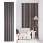600 x 2400mm Grey Oak Wood Slat Panels Soundproof Paneling - Image 2