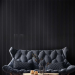 400mm x 2400mm Black Wood Slat Acoustic Panels - Image 3