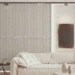 400mm x 2400mm White MDF Wood Slat Panels Soundproof Paneling - Image 4