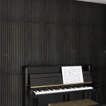 400mm x 2400mm Black Wood Slat Acoustic Panels - Image 5