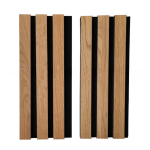 600 x 600 mm Wood Slat Panels Walnut Akupanel Grey Felt - Image 4